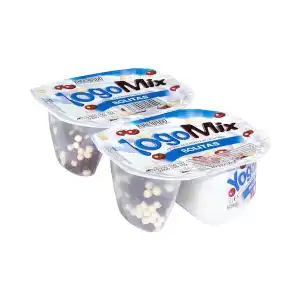 Yogur azucarado YogoMix Hacendado con bolitas chocolateadas 2 ud. X 0.15 kg