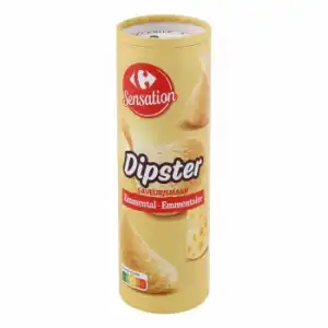 Aperitivo de patata sabor queso Dipster Carrefour 175 g.