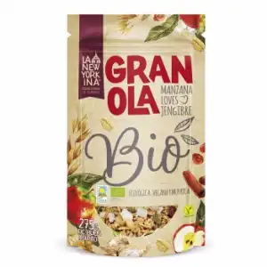 Cereales granola con manzana, jengibre y canela ecológicos La Newyorkina 275 g.