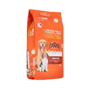 Comida perro adulto Compy con ternera, pollo, verduras y arroz Saco 18 kg