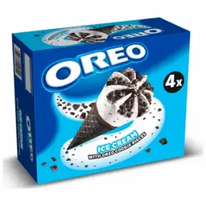 Conos con helado de nata y galleta Oreo 4 ud.