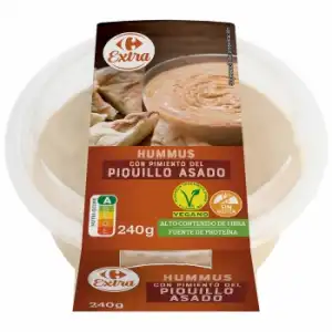 Hummus con pimiento del piquillo asado Carrefour Extra sin gluten 240 g