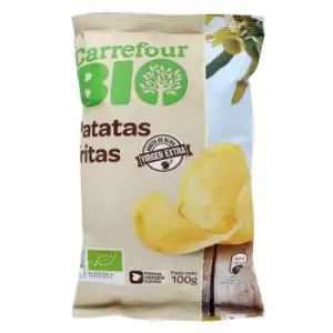 Patatas fritas en aceite de oliva ecológicas Carrefour Bio 100 g.