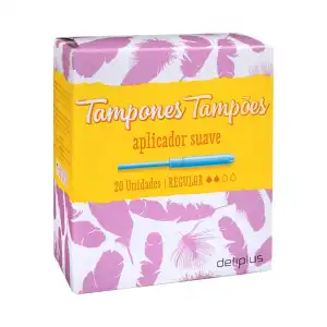 Tampones regular Deliplus con aplicador suave Caja 1 ud