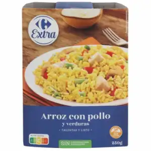 Arroz con pollo y verduras Extra Carrefour sin gluten 250 g.