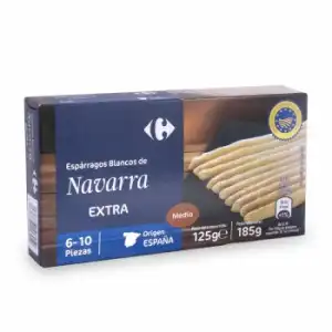 Espárragos blancos de Navarra Carrefour 125 g.