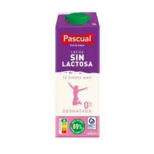 Leche desnatada Pascual sin lactosa brik 1 l.