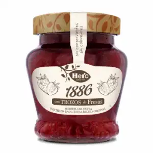 Mermelada extra con trozos de fresa 1886 Hero 320 g.