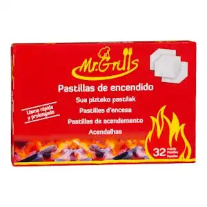 Pastillas enciende fuegos Mr. Grills Caja 32 ud