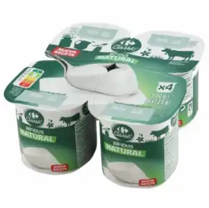 Bífidus natural Carrefour Classic' pack de 4 unidades de 125 g