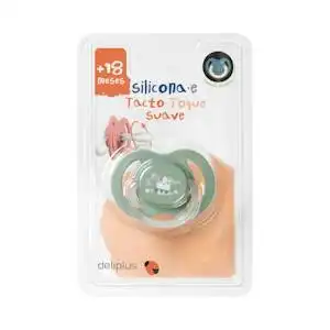 Chupete silicona reversible tacto suave Deliplus +18 meses luminiscente
