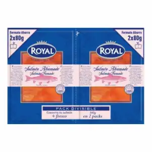 Salmón ahumado noruego Royal pack de 2 unidades de 80 g.