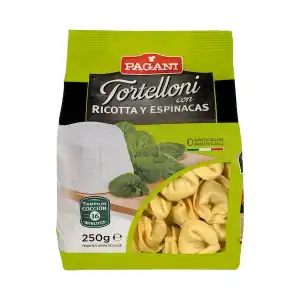 Tortellini con ricotta y espinacas Pagani Paquete 0.25 kg