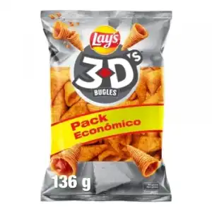 Aperitivo de maíz 3D Bugles Lay's sin gluten 136 g.