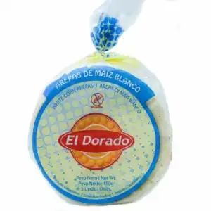 Arepa de maíz blanco El Dorado sin gluten 5 ud.