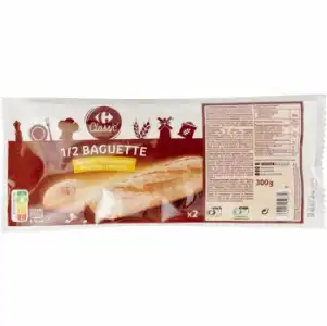 Baguette precocida Carrefour Classic' pack de 2 unidades de 150 g.