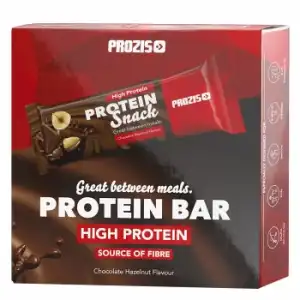 Barritas de proteínas sabor chocolate y avellanas Prozis pack de 6 unidades de 30 g.