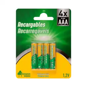 Pila recargable AAA Bosque Verde Paquete 4 ud