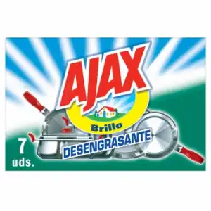 Set 7 Estropajos Jabonosos Desengrasantes Acero AJAX