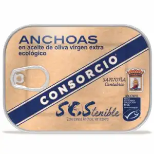 Anchoas en aceite de oliva virgen extra ecológico Consorcio 38 g.