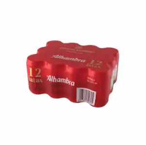 Cerveza Alhambra tradicional pack de 12 latas de 33 cl.