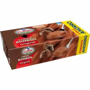 Crema bombón Original Clesa sin gluten pack de 8 unidades de 125 g.