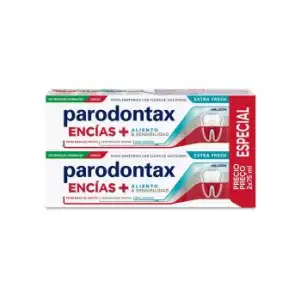 Dentífrico encías + aliento y sensibilidad Parodontaxpack de 2 unidades de 75 ml.