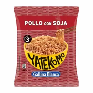 Fideos Orientales con pollo y soja Yatekomo Gallina Blanca 79 g.