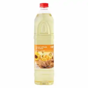 Aceite refinado de girasol especial para freír Carrefour 1 l.