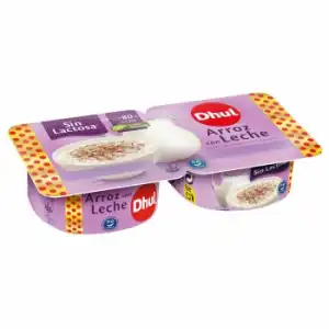 Arroz con leche Dhul sin gluten sin lactosa pack de 2 unidades de 130 g.