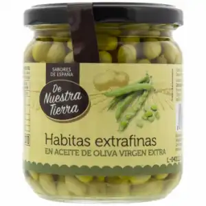 Habitas extrafinas en aceite de oliva De Nuestra Tierra 230 g.