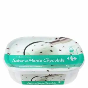 Helado de menta y chocolate Carrefour 1000 ml.