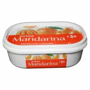 Helado sorbete de mandarina Carrefour 427 g.