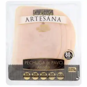 Pechuga de pavo asada en lonchas Receta Artesana El Pozo sin gluten y sin lactosa 170 g