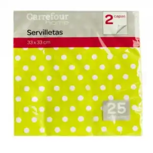 Servilletas CARREFOUR HOME 25 ud -  Topos Verde