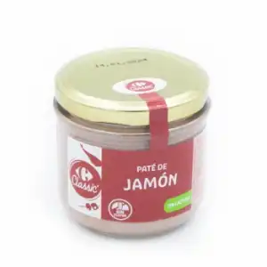 Paté de jamón Classic Carrefour sin gluten y sin lactosa 160 g.