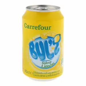 Refresco de limón Carrefour con gas lata 33 cl.