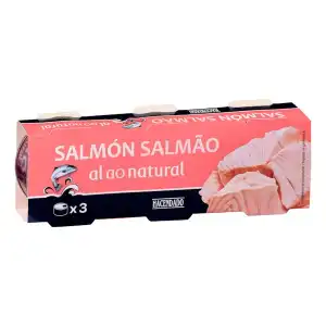 Salmón al natural Hacendado 3 latas X 0.05 kg