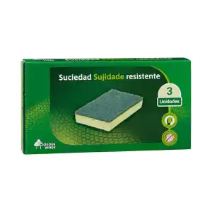 Estropajo suciedad resistente Bosque Verde Paquete 3 ud