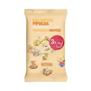 Palomitas de maíz con mantequilla Hacendado para microondas Paquete 0.27 kg