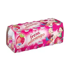 Yogur líquido de fresa Hacendado 12 mini botellas X 0.115 kg