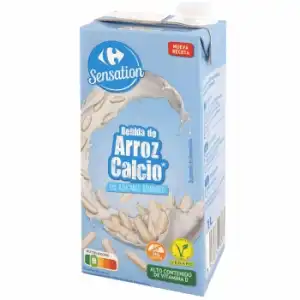 Bebida de arroz calcio sin azúcar añadido Carrefour sin gluten brik 1 l.