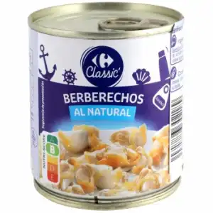 Berberechos al natural Classic Carrefour 90 g.