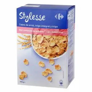 Copos de arroz y trigo integral Stylesse Carrefour 500 g.