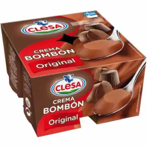 Crema bombón Original Clesa sin gluten pack de 4 unidades de 125 g.