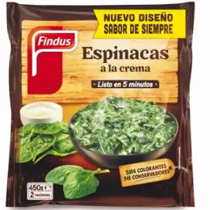 Espinacas a a la crema Findus 450 g.