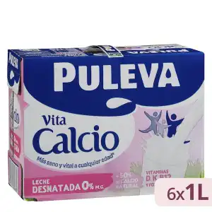 Leche desnatada calcio Puleva 6 bricks X 1 L