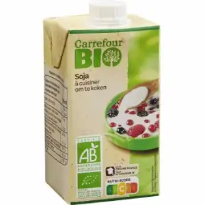 Preparado de soja para cocinar ecológico Carrefour Bio 250 ml.