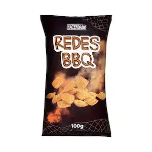 Snack de maíz Redes sabor barbacoa Hacendado Paquete 0.1 kg