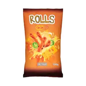 Snack frito Rolls sabor queso y chili Hacendado picante